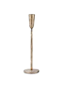 Nkuku Mbata Brass Candlestick - Antique Brass