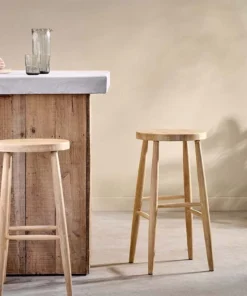 Nkuku New Arrivals Mengwi Round Bar Stool