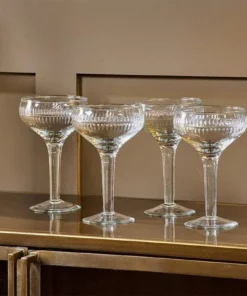 Nkuku Tableware Mila Champagne Glass - Clear (Set Of 4)