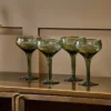 Nkuku Mila Champagne Glass - Dark Emerald (Set Of 4)