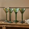 Nkuku Tableware Mila Cocktail Glass - Dark Emerald (Set Of 4)