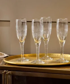 Nkuku Mila Tall Champagne Glass - Clear (Set Of 4) Tableware
