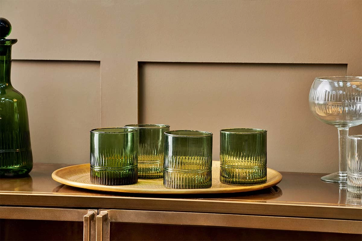 Nkuku Tableware Mila Tumbler - Dark Emerald (Set Of 4) 3 Nkuku Tableware Mila Tumbler - Dark Emerald (Set Of 4)