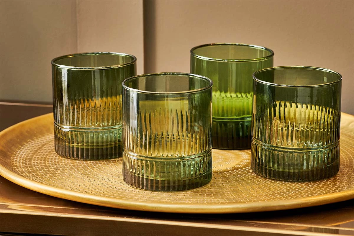 Nkuku Tableware Mila Tumbler - Dark Emerald (Set Of 4) 4 Nkuku Tableware Mila Tumbler - Dark Emerald (Set Of 4)
