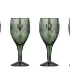 Nkuku Tableware Mila Wine Glass - Dark Emerald (Set Of 4)