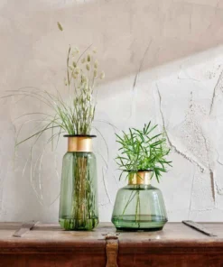 Nkuku Miza Glass Vase - Green