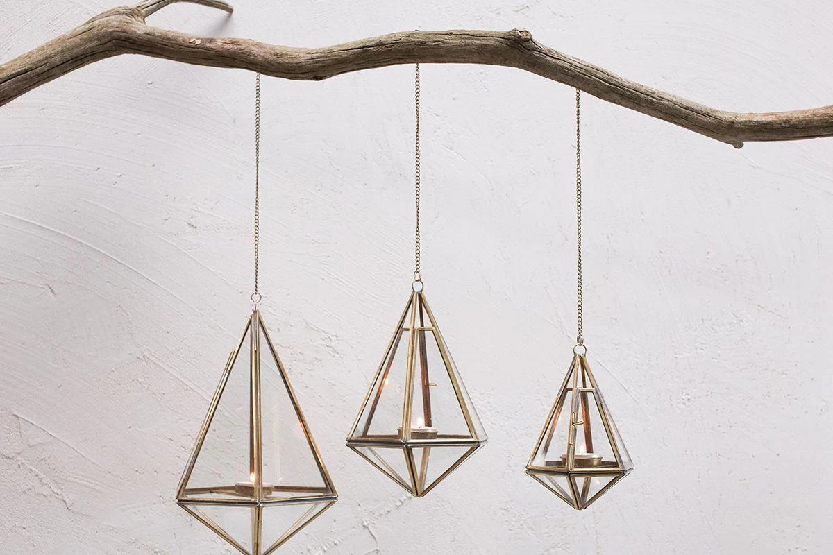 Nkuku Home Accessories Mokomo Hanging Lantern - Brass 3 Nkuku Home Accessories Mokomo Hanging Lantern - Brass