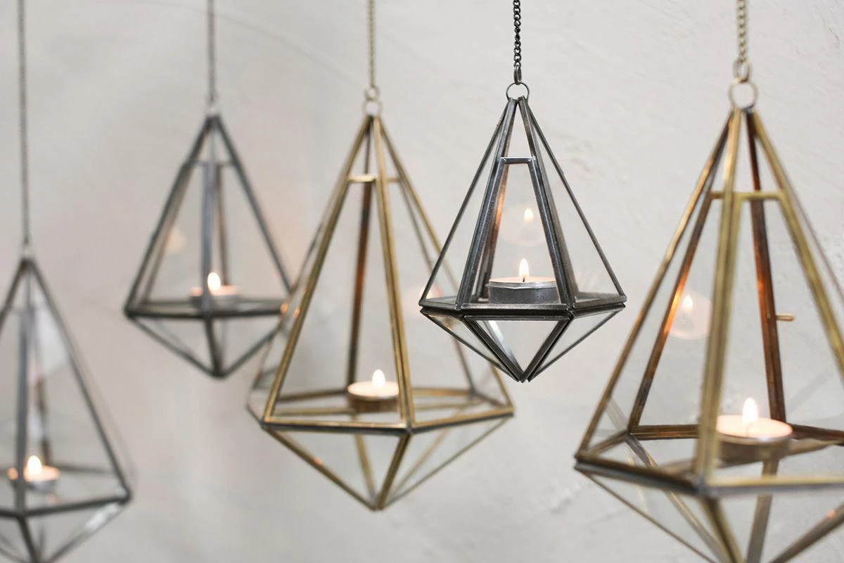 Nkuku Home Accessories Mokomo Hanging Lantern - Brass 5 Nkuku Home Accessories Mokomo Hanging Lantern - Brass