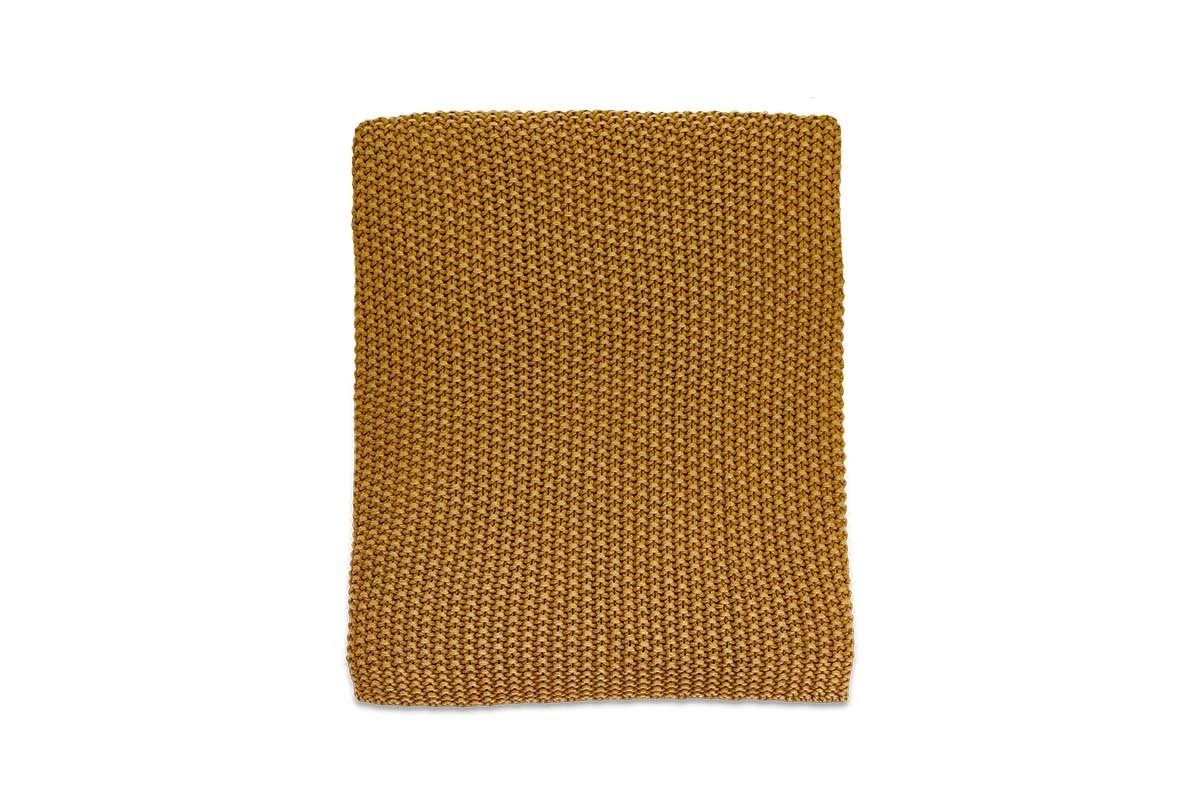 Nkuku Moss Stitch Cotton Throw - Mustard Home Accessories 4 Nkuku Moss Stitch Cotton Throw - Mustard Home Accessories