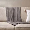 Nkuku Moss Stitch Cotton Throw - Pewter