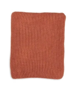 Nkuku Moss Stitch Cotton Throw - Rust Home Accessories