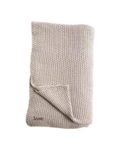 Nkuku Moss Stitch Cotton Throw - Stone Home Accessories