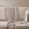 Nkuku Moss Stitch Cotton Throw - Stone Home Accessories