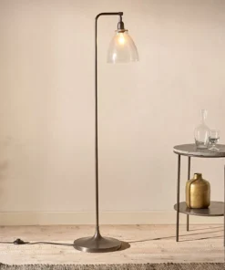 Nkuku New Arrivals Muturi Glass Floor Lamp - Aged Bronze