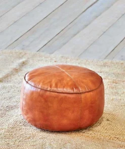 Nkuku Nadu Leather Pouf
