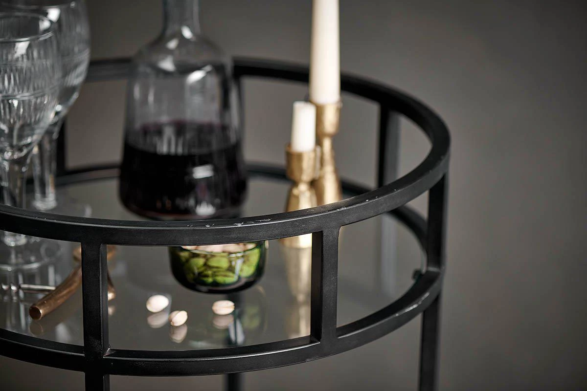 Nkuku Living Room Nakuru Iron & Glass Drinks Table 7 Nkuku Living Room Nakuru Iron & Glass Drinks Table