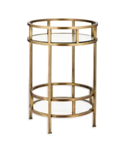 Nkuku Nakuru Iron & Glass Drinks Table - Brass Living Room 9 Nkuku Nakuru Iron & Glass Drinks Table - Brass Living Room