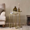 Nkuku Nakuru Iron & Glass Side Table Set - Brass 2 Nkuku Nakuru Iron & Glass Side Table Set - Brass