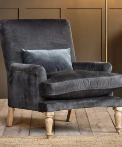 Nkuku Nalla Velvet Armchair - Moss Living Room