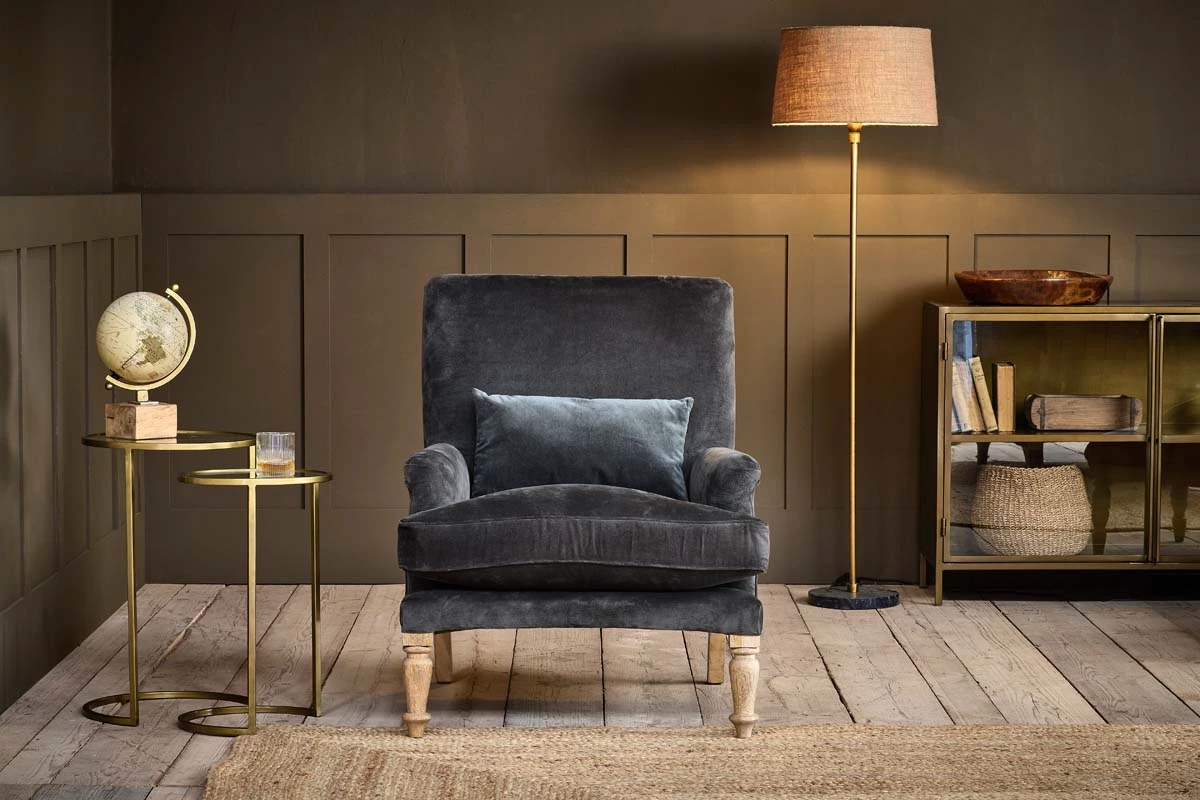 Nkuku Nalla Velvet Armchair - Moss Living Room 4 Nkuku Nalla Velvet Armchair - Moss Living Room