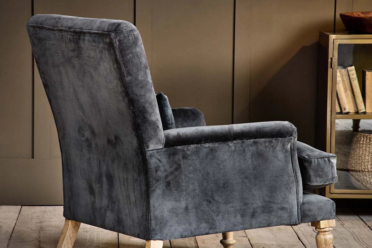 Nkuku Nalla Velvet Armchair - Moss Living Room 7 Nkuku Nalla Velvet Armchair - Moss Living Room