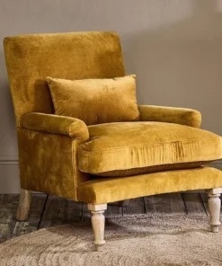 Nkuku Nalla Velvet Armchair - Ochre
