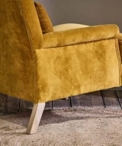 Nkuku Nalla Velvet Armchair - Ochre 14 Nkuku Nalla Velvet Armchair - Ochre