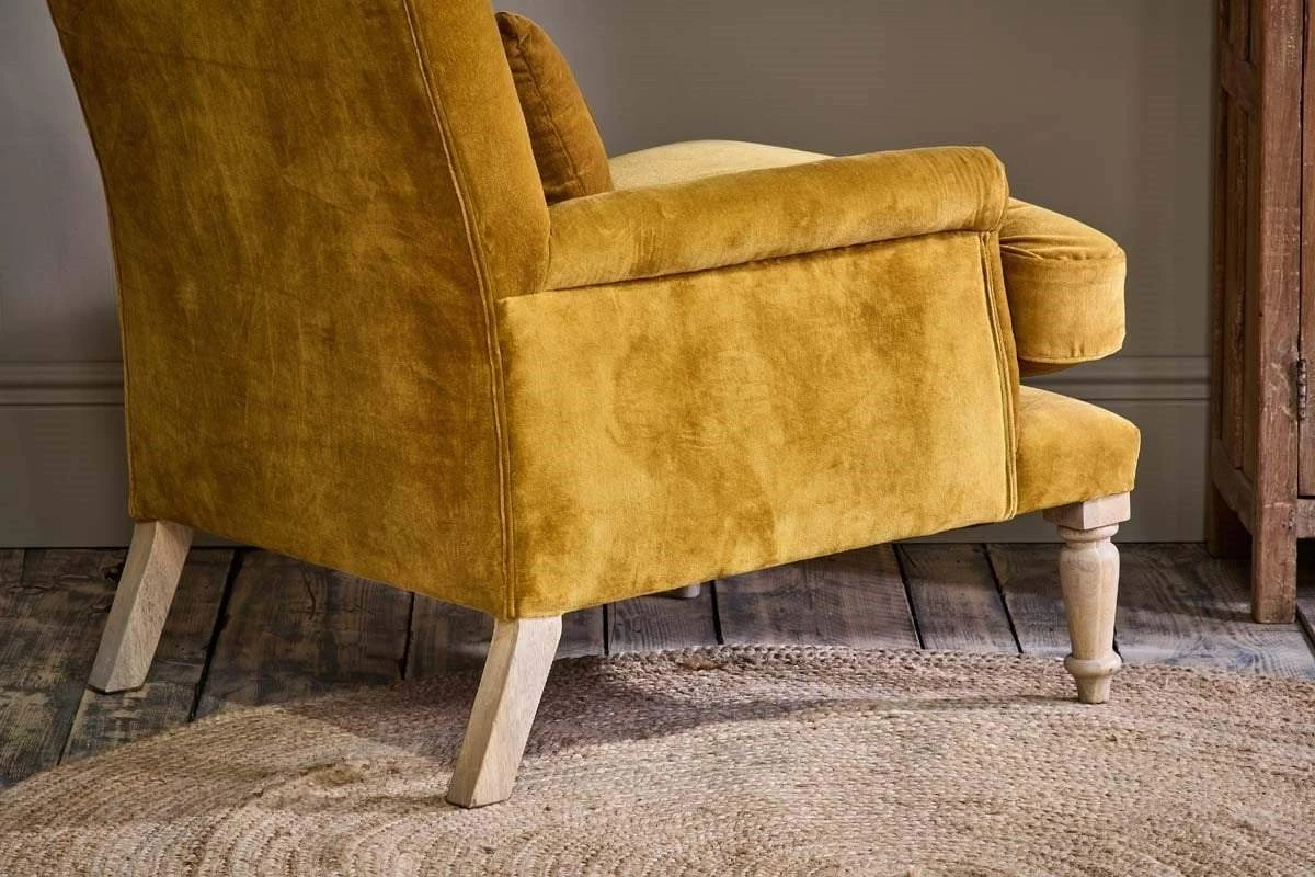 Nkuku Nalla Velvet Armchair - Ochre 7 Nkuku Nalla Velvet Armchair - Ochre