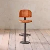 Nkuku Narwana Leather Bar Chair 2 Nkuku Narwana Leather Bar Chair