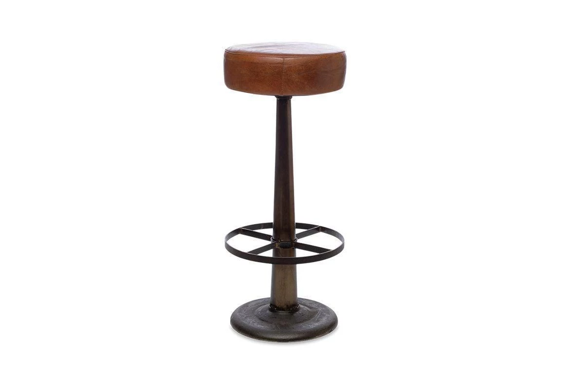 Nkuku Kitchen & Dining Room Narwana Leather Round Stool 7 Nkuku Kitchen & Dining Room Narwana Leather Round Stool