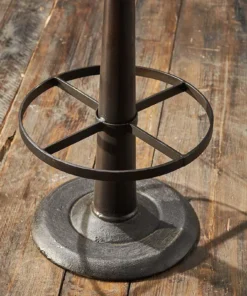 Nkuku Kitchen & Dining Room Narwana Leather Round Stool - Chocolate Brown