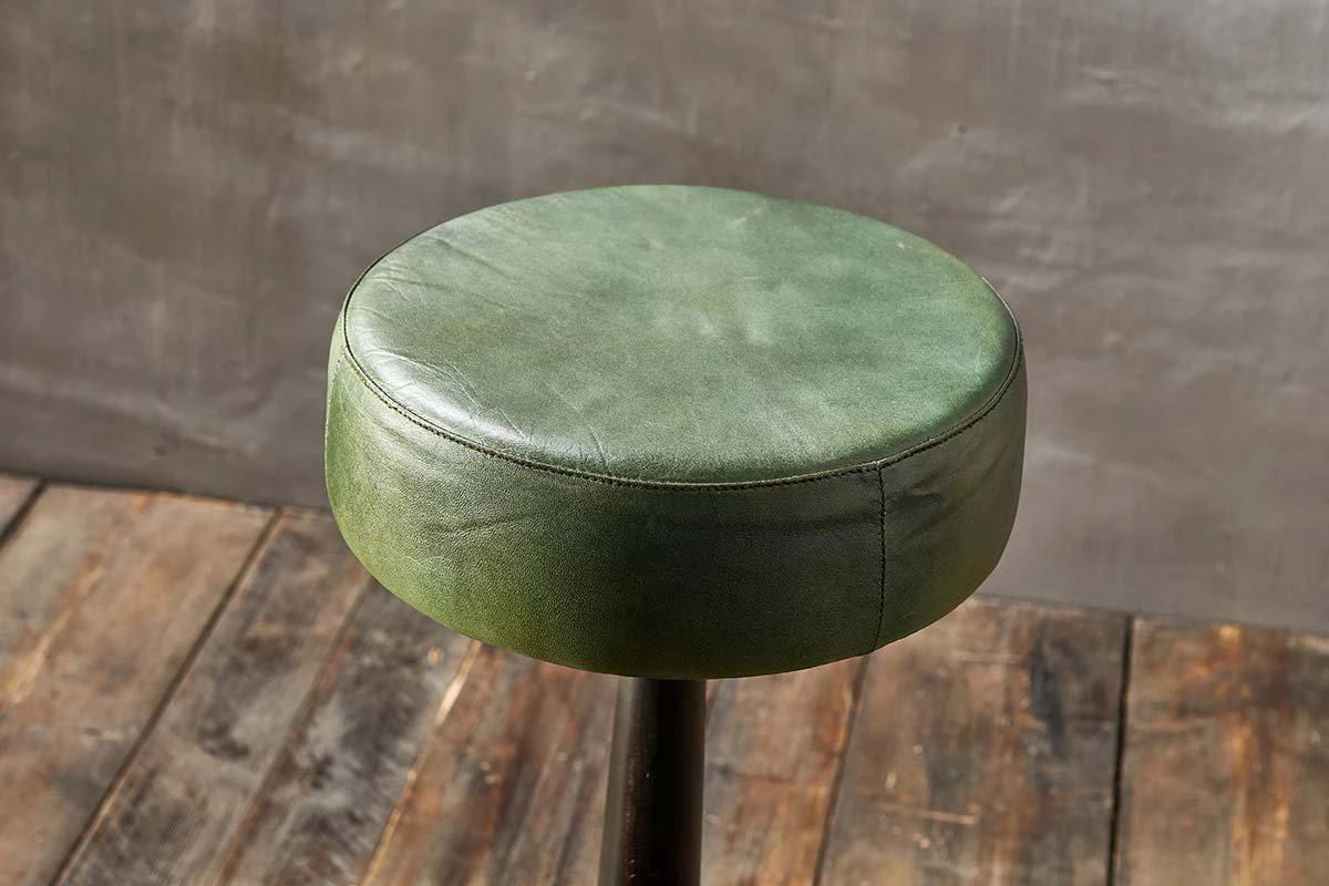 Nkuku Narwana Leather Round Stool - Rich Green Kitchen & Dining Room 4 Nkuku Narwana Leather Round Stool - Rich Green Kitchen & Dining Room