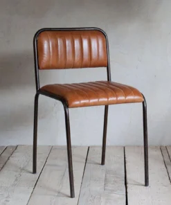 Nkuku Narwana Ribbed Leather Dining Chair