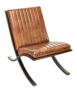 Nkuku Narwana Ribbed Leather Lounger