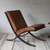 Nkuku Narwana Ribbed Leather Lounger