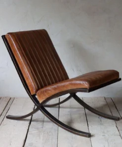 Nkuku Narwana Ribbed Leather Lounger