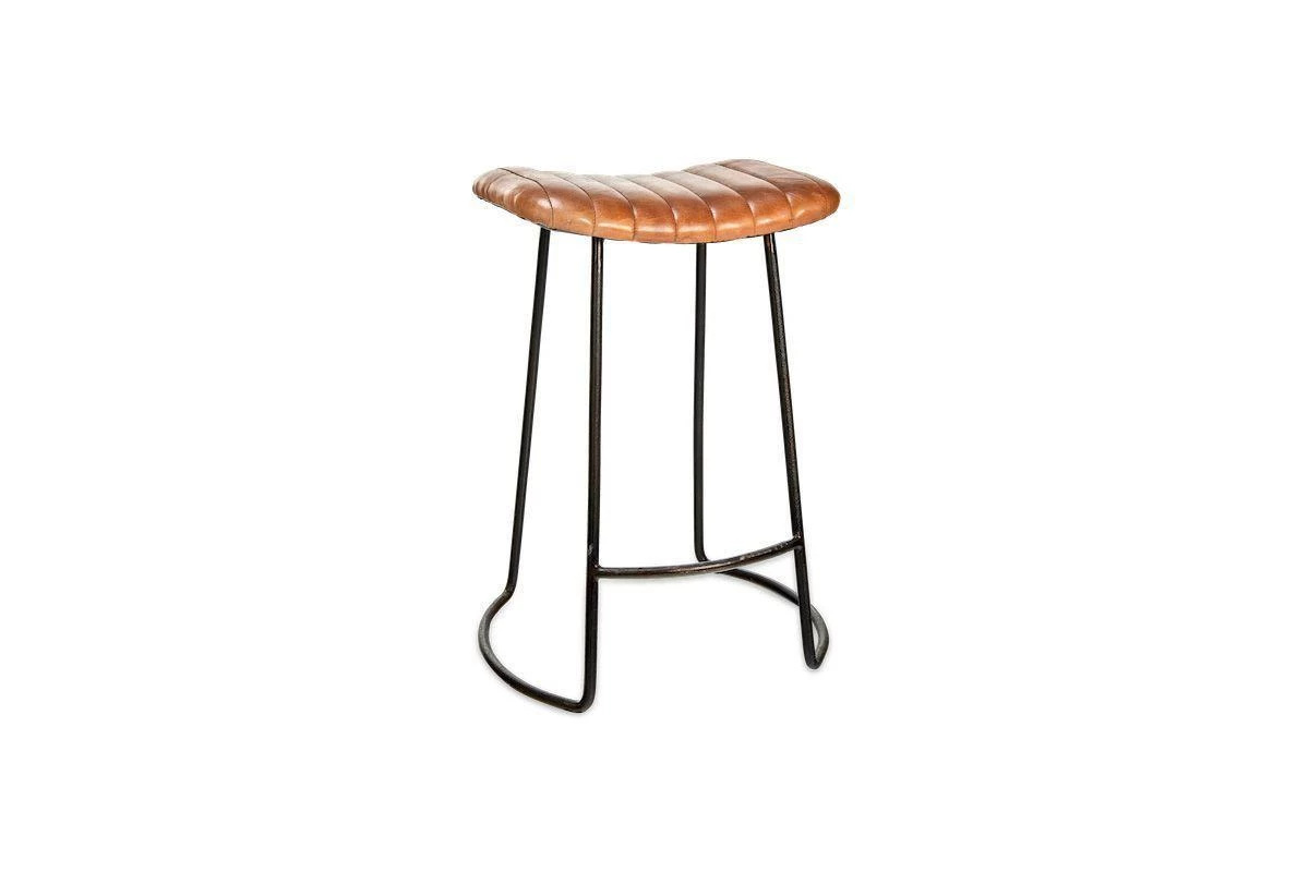 Nkuku Kitchen & Dining Room Narwana Ribbed Leather Stool - Small 5 Nkuku Kitchen & Dining Room Narwana Ribbed Leather Stool - Small