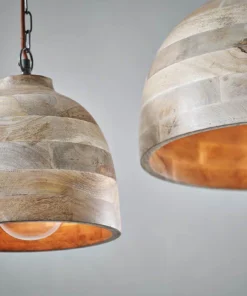 Nkuku Nika Mango Wood Pendant - Large Kitchen & Dining Room