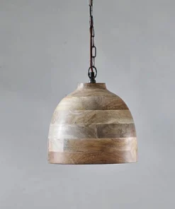 Nkuku Nika Mango Wood Pendant - Natural - Small