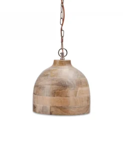 Nkuku Nika Mango Wood Pendant - Natural - Small