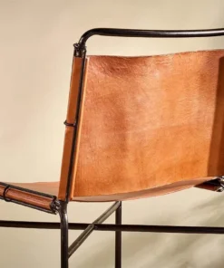 Nkuku Nirmi Leather Sling Back Bar Chair New Arrivals