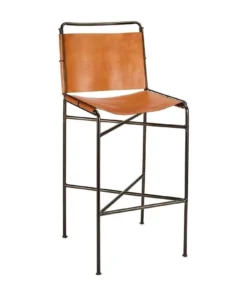 Nkuku Nirmi Leather Sling Back Bar Chair New Arrivals