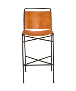 Nkuku Nirmi Leather Sling Back Bar Chair New Arrivals