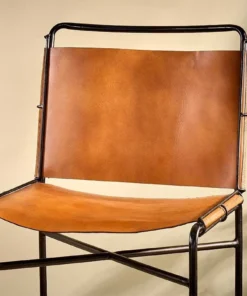 Nkuku Nirmi Leather Sling Back Bar Chair New Arrivals