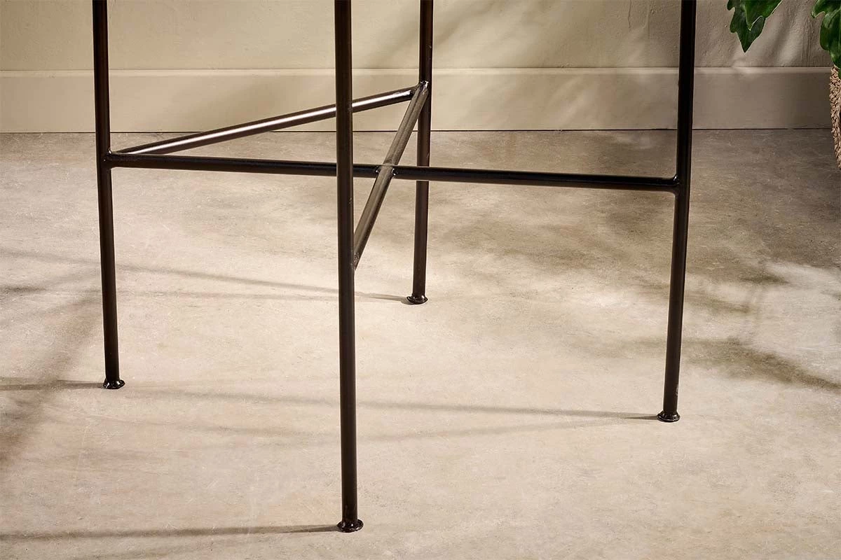 Nkuku Nirmi Leather Sling Back Bar Chair - Charcoal 8 Nkuku Nirmi Leather Sling Back Bar Chair - Charcoal