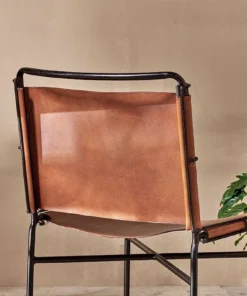 Nkuku New Arrivals Nirmi Leather Sling Back Dining Chair