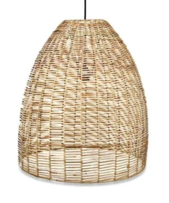 Nkuku Noko Natural Wicker Conical Pendant - Large