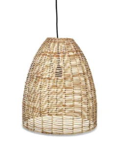 Nkuku Noko Natural Wicker Conical Pendant - Medium