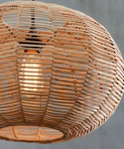 Nkuku Living Room Noko Natural Wicker Round Pendant - Large