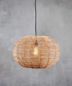 Nkuku Living Room Noko Natural Wicker Round Pendant - Large